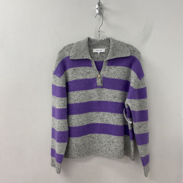 JOHN + JENN WOMEN'S SWEATER grey purple S