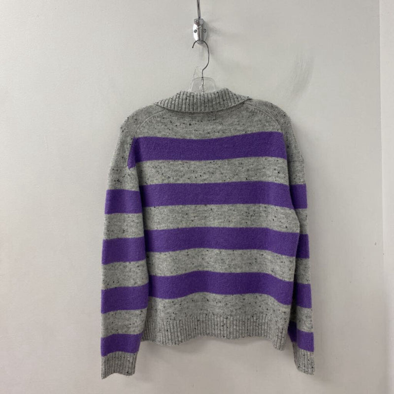 JOHN + JENN WOMEN'S SWEATER grey purple S