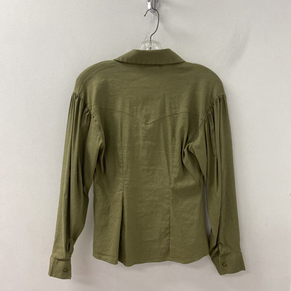 ZARA WOMEN'S BLOUSE/SHIRT olive green M