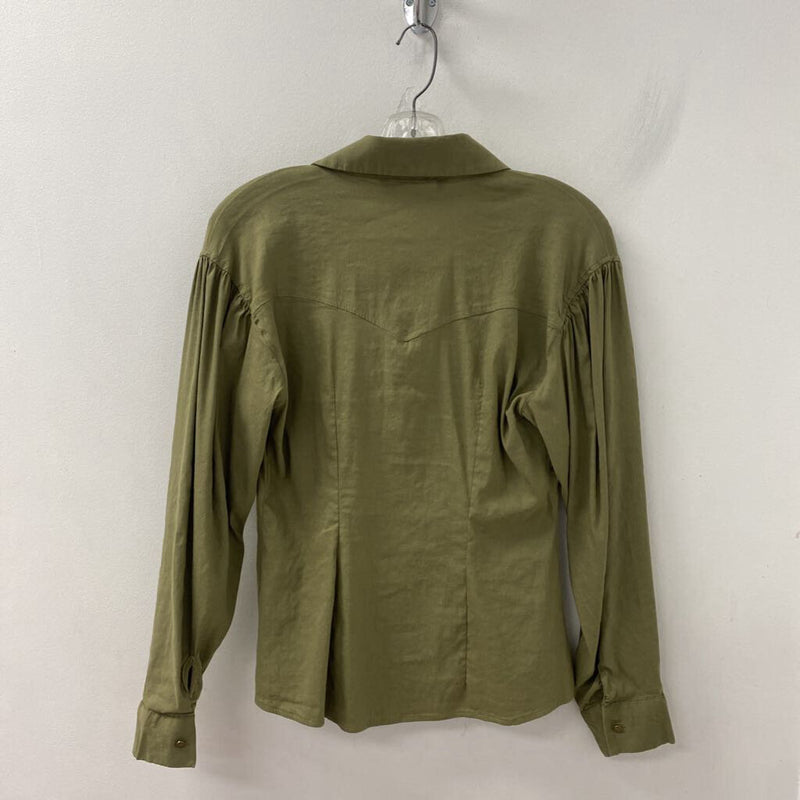 ZARA WOMEN'S BLOUSE/SHIRT olive green M
