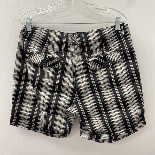 DENVER HAYES WOMEN'S SHORTS white black grey plaid 10