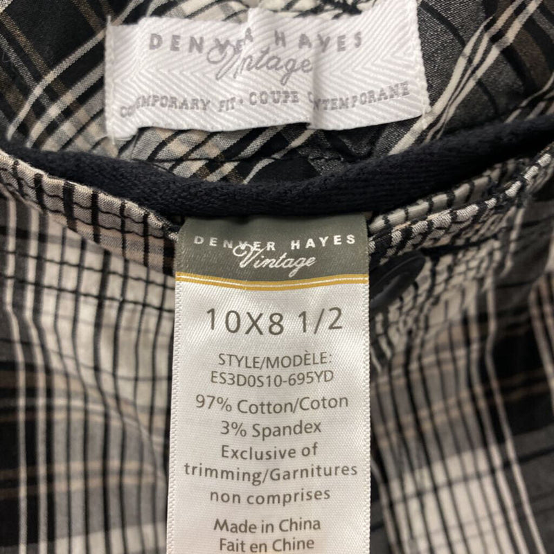 DENVER HAYES WOMEN'S SHORTS white black grey plaid 10
