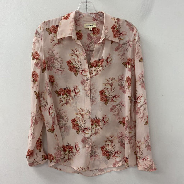 L'AGENCE WOMEN'S BLOUSE/SHIRT pink burgundy mix S