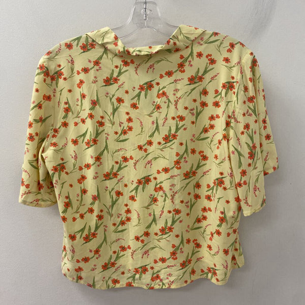 JOE FRESH WOMEN'S BLOUSE/SHIRT yellow green pink S