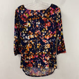 MELANIE LYNE WOMEN'S TOP navy pink mix L