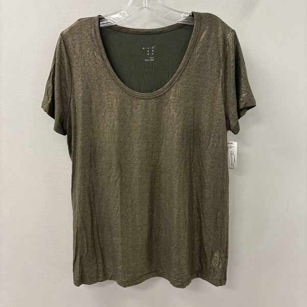 A NEW DAY WOMEN'S T-SHIRT olive gold mix L