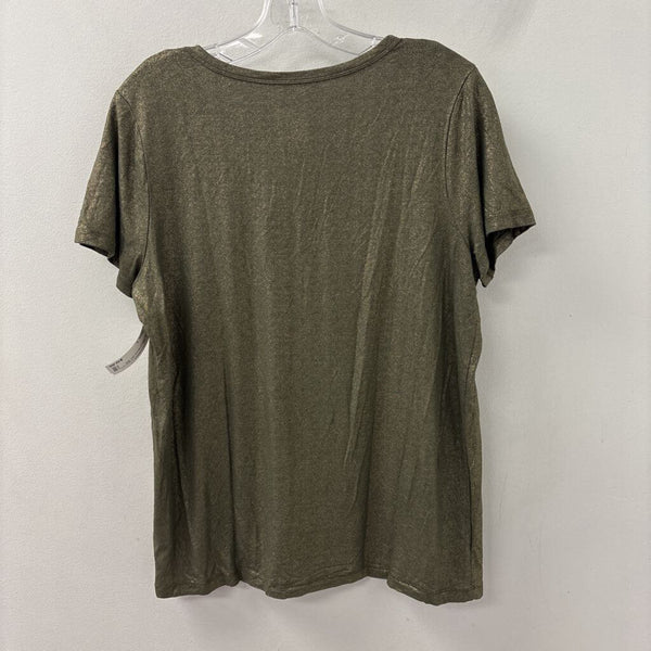 A NEW DAY WOMEN'S T-SHIRT olive gold mix L