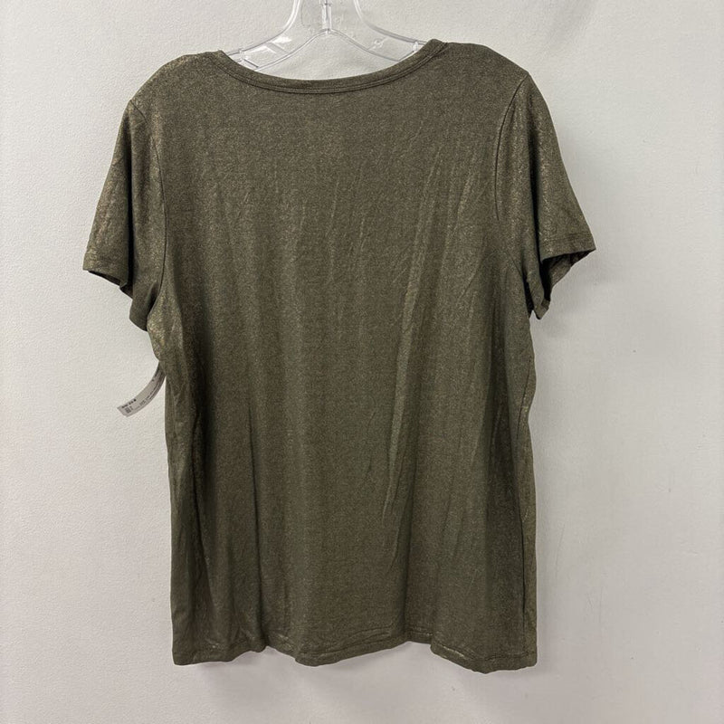 A NEW DAY WOMEN'S T-SHIRT olive gold mix L