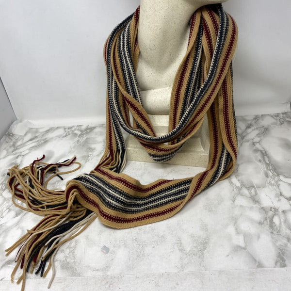 BURBERRY WOMEN'S SCARF/SHAWL camel burgundy grey mix