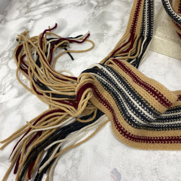 BURBERRY WOMEN'S SCARF/SHAWL camel burgundy grey mix