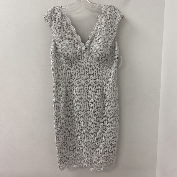 MELANIE LYNE WOMEN'S DRESS silver grey mix 12