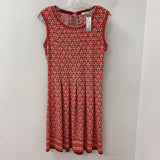 MAX STUDIO WOMEN'S DRESS red cream mix L