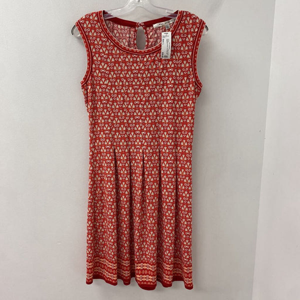 MAX STUDIO WOMEN'S DRESS red cream mix L