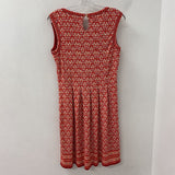 MAX STUDIO WOMEN'S DRESS red cream mix L