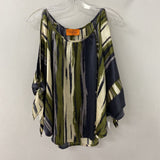 voom by joy han WOMEN'S BLOUSE/SHIRT olive navy cream mix XS