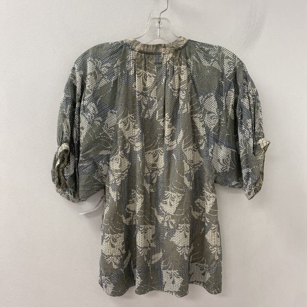 VERO MODA WOMEN'S BLOUSE/SHIRT grey cream blue S