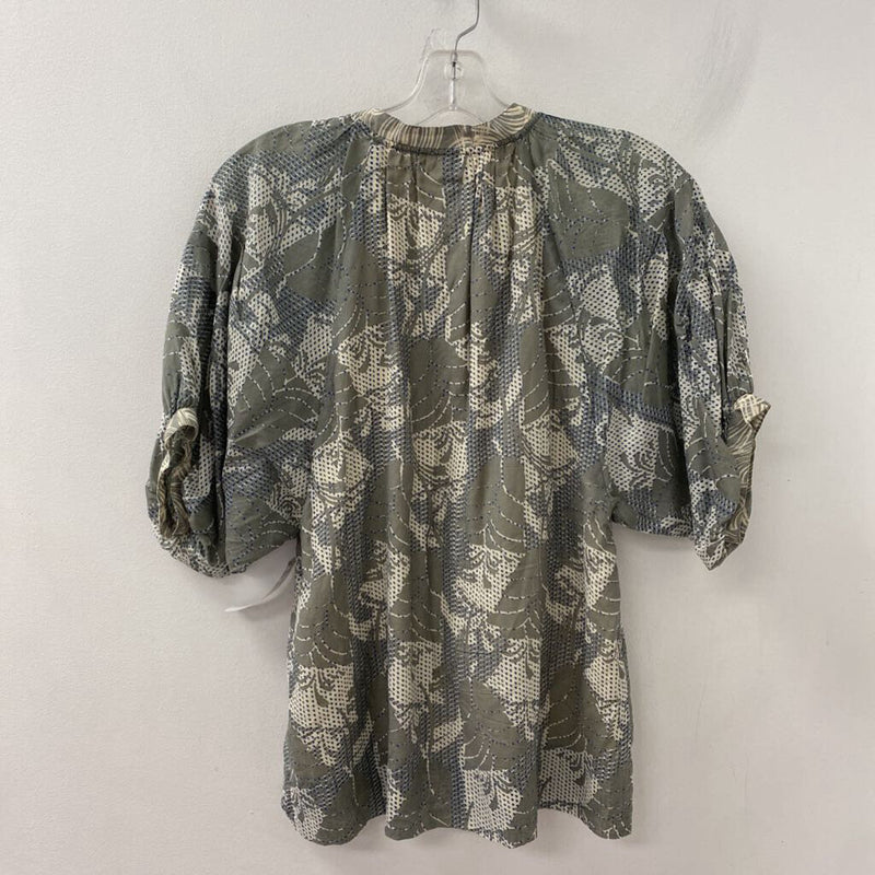 VERO MODA WOMEN'S BLOUSE/SHIRT grey cream blue S