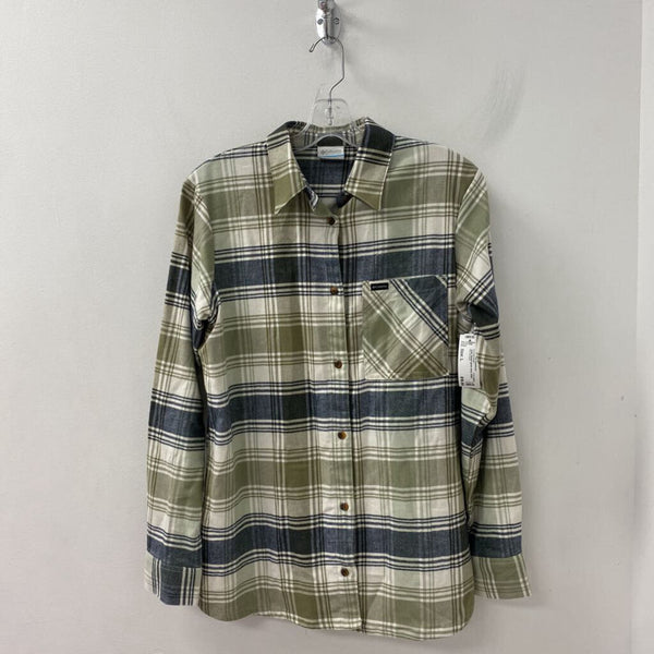 COLUMBIA WOMEN'S BLOUSE/SHIRT green navy white L