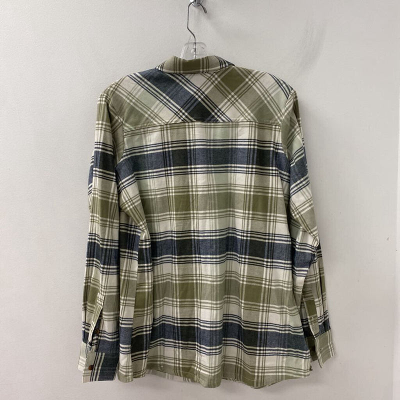 COLUMBIA WOMEN'S BLOUSE/SHIRT green navy white L