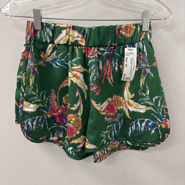 LITTLE MOON WOMEN'S SHORTS multi green blue yellow white XS