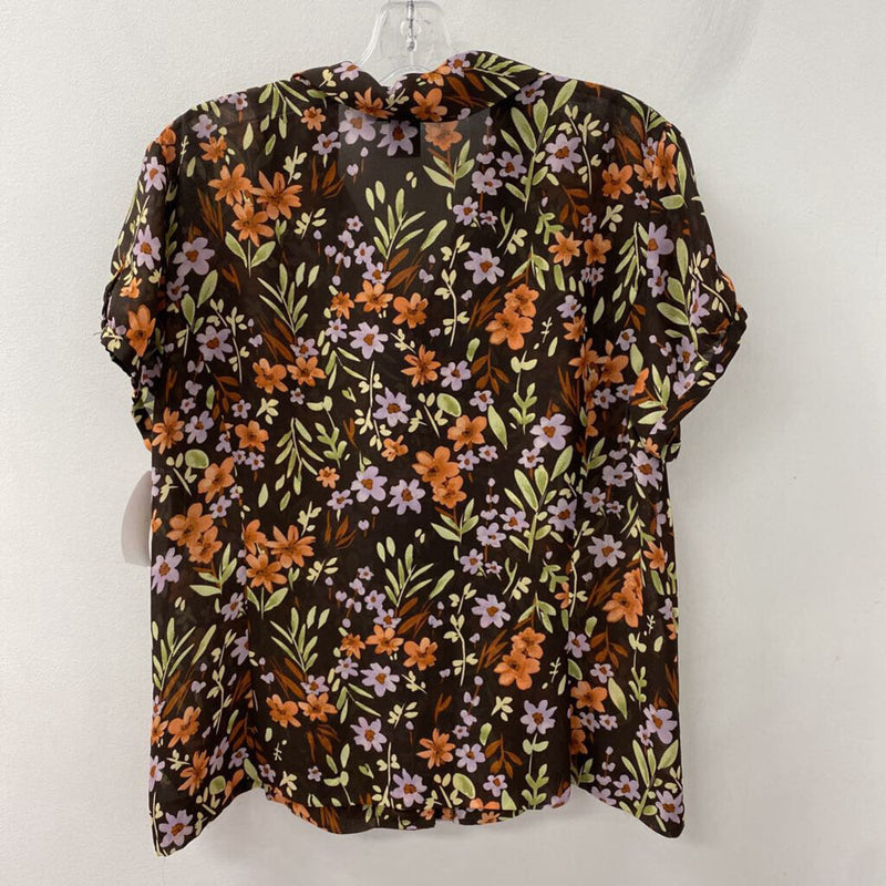 NORTON MCNAUGHTON WOMEN'S BLOUSE/SHIRT brown orange green purple 14