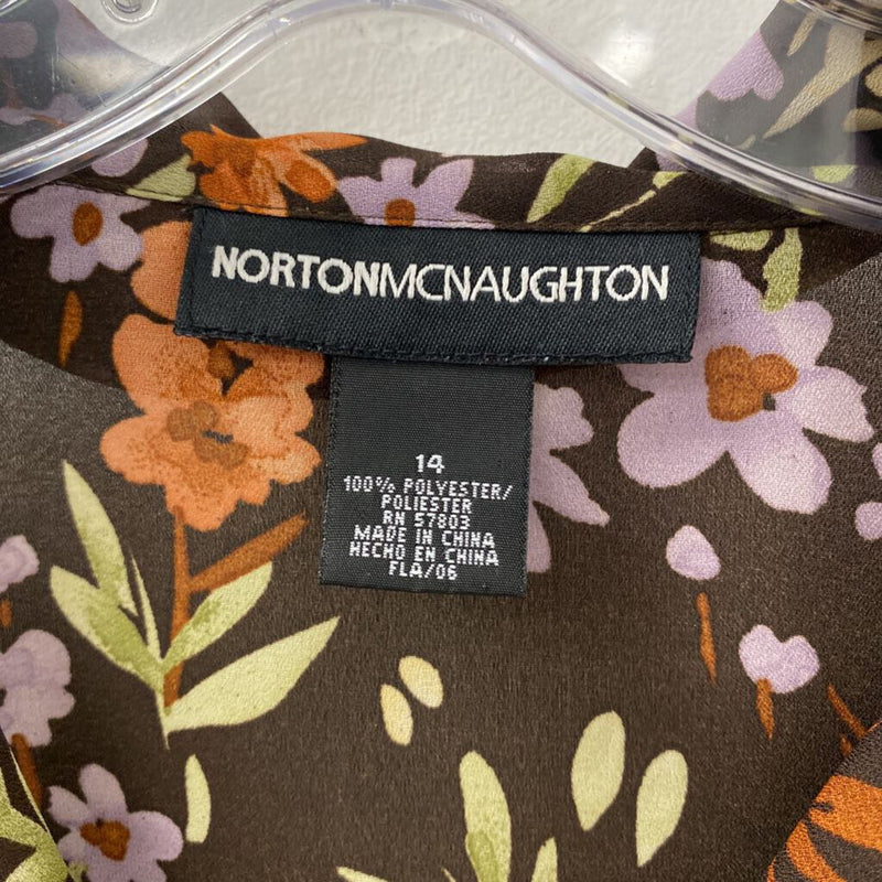 NORTON MCNAUGHTON WOMEN'S BLOUSE/SHIRT brown orange green purple 14