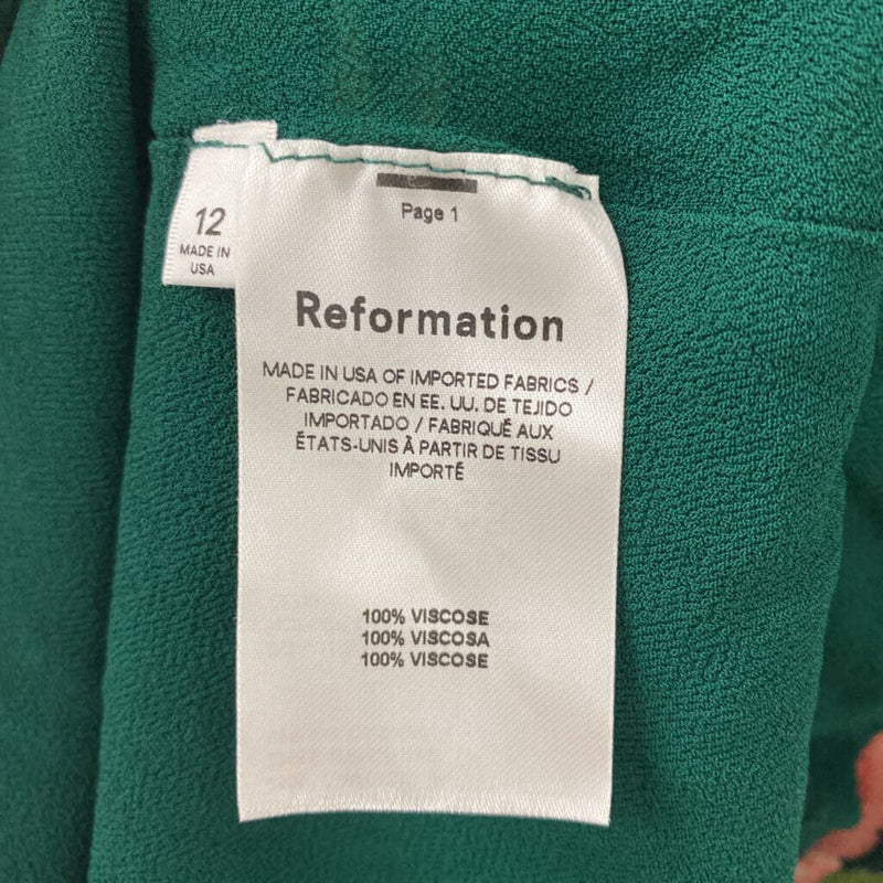 REFORMATION WOMEN'S DRESS green pink 12