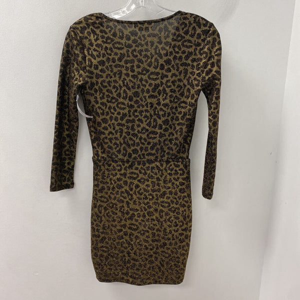 LOVERS + FRIENDS WOMEN'S DRESS gold black leopard print XS