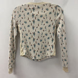 FREE PEOPLE WOMEN'S TOP cream blue brown mix XS