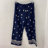ZARA WOMEN'S PANTS navy white mix M