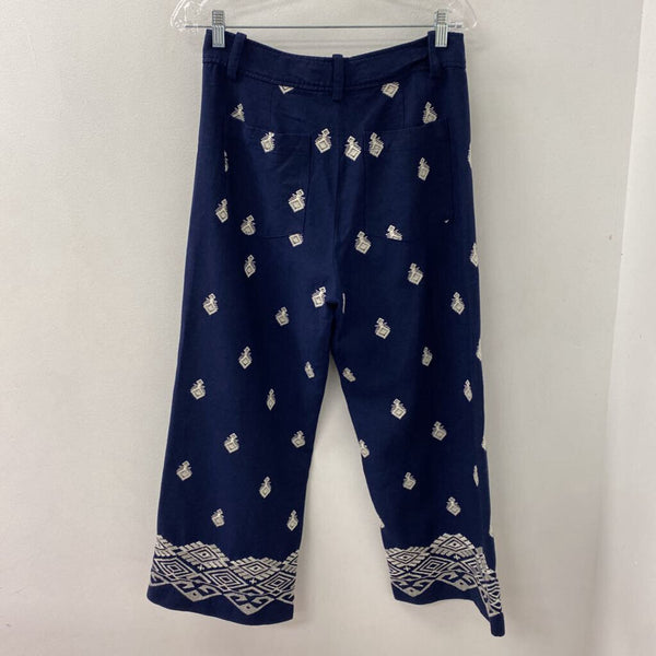 ZARA WOMEN'S PANTS navy white mix M