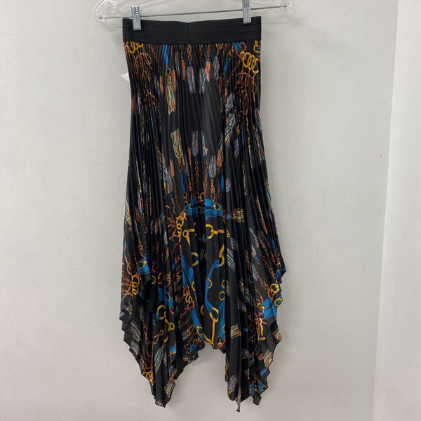 ZARA WOMEN'S SKIRT black blue gold S