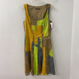 luisa cerano WOMEN'S DRESS brown lime tan 8