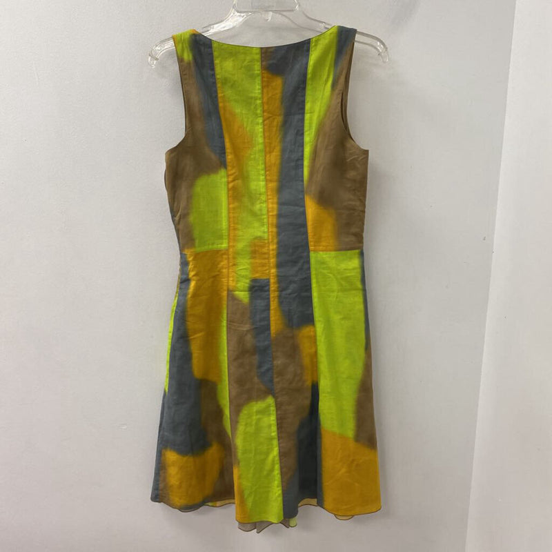 luisa cerano WOMEN'S DRESS brown lime tan 8