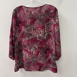 LAURA WOMEN'S BLOUSE/SHIRT magenta white LP