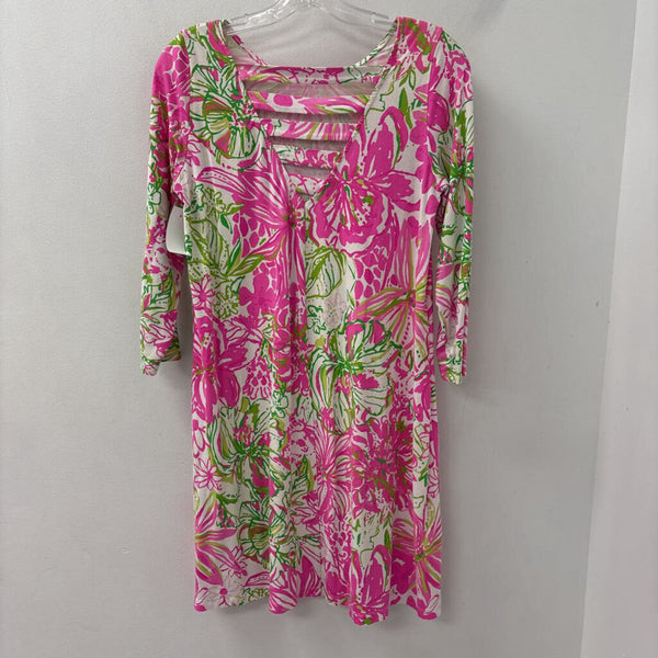 lilly pulitzer WOMEN'S DRESS pink lime white M