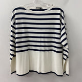 MARC AUREL WOMEN'S SWEATER white navy stripe S38