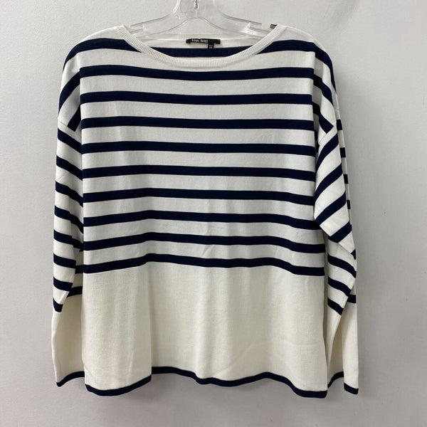 MARC AUREL WOMEN'S SWEATER white navy stripe S38