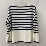 MARC AUREL WOMEN'S SWEATER white navy stripe S38