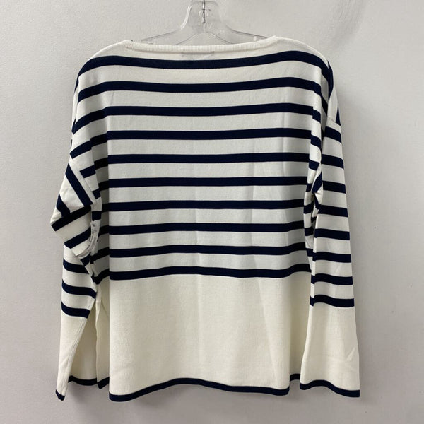 MARC AUREL WOMEN'S SWEATER white navy stripe S38