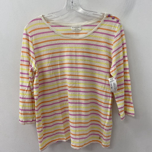 des petits hauts WOMEN'S T-SHIRT ivory striped M/L