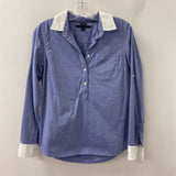 TOMMY HILFIGER WOMEN'S BLOUSE/SHIRT blue white S