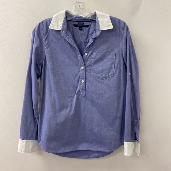 TOMMY HILFIGER WOMEN'S BLOUSE/SHIRT blue white S
