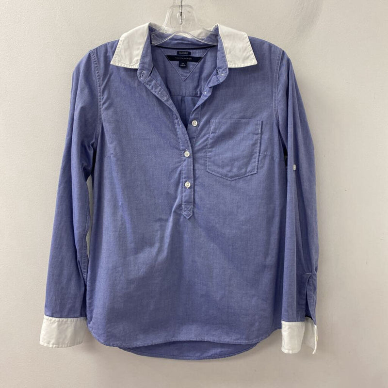 TOMMY HILFIGER WOMEN'S BLOUSE/SHIRT blue white S