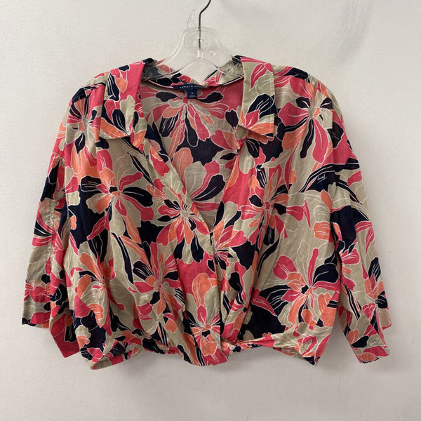 TOMMY HILFIGER WOMEN'S BLOUSE/SHIRT pink beige black M