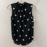 ANN TAYLOR WOMEN'S BLOUSE/SHIRT black white dots SP