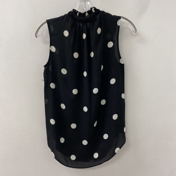 ANN TAYLOR WOMEN'S BLOUSE/SHIRT black white dots SP