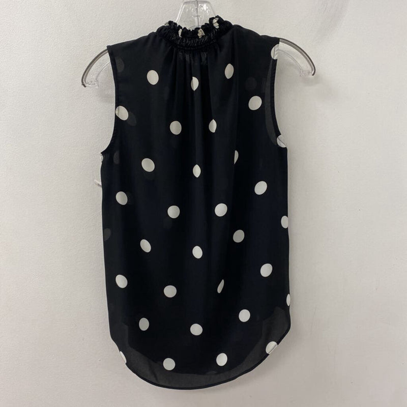 ANN TAYLOR WOMEN'S BLOUSE/SHIRT black white dots SP