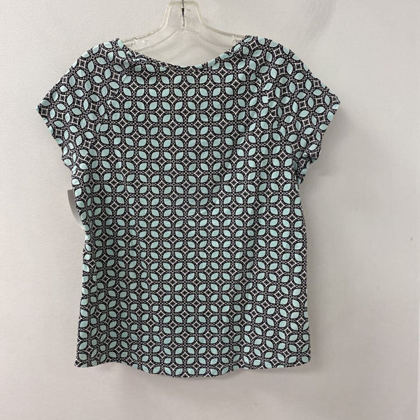 CLEO WOMEN'S TOP black turquoise pattern M