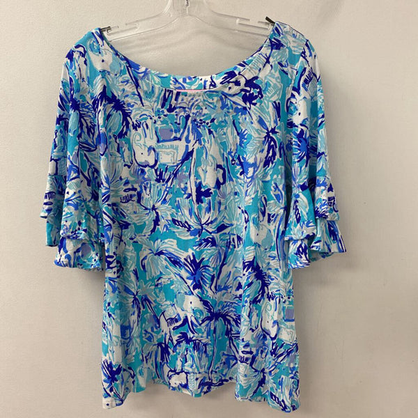 lilly pulitzer WOMEN'S TOP blue white XL